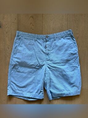 Ralph Lauren Light Blue Cotton Flat-Front Shorts Relaxed Fit